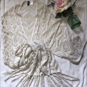 H&M Macrame Kimono with tassel fringe